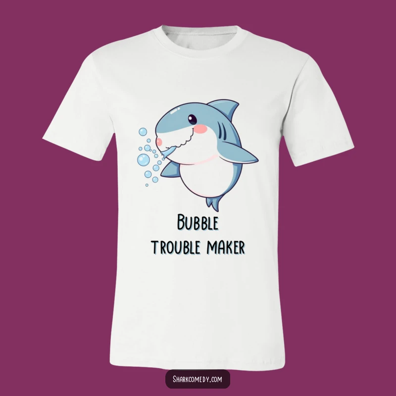 Funny Shark Blows Bubbles T-Shirt - Playful Underwater Graphic Tee, Great Gift