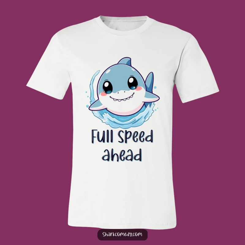 Funny Shark T-Shirt: Wide-Eyed Fast Swimmer Splashing Fun, Great Gift