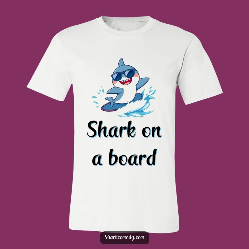 Funny Surfing Shark T-Shirt - Cool Sunglasses Surf Graphic Tee Gift