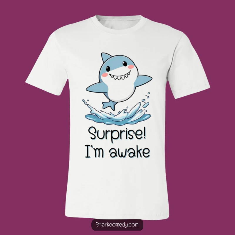 Funny Surprised Shark Leaping T-Shirt - Energetic & Playful Gift!