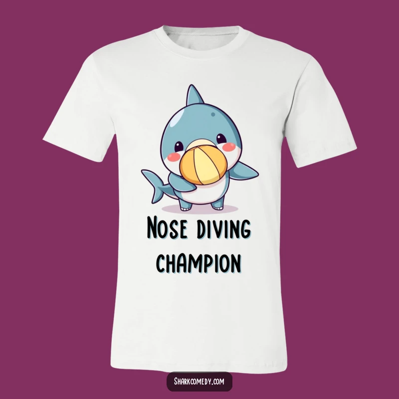 Funny Kawaii Shark Beach Ball Nose T-Shirt, Ultimate Funny Gift for Shark Lovers