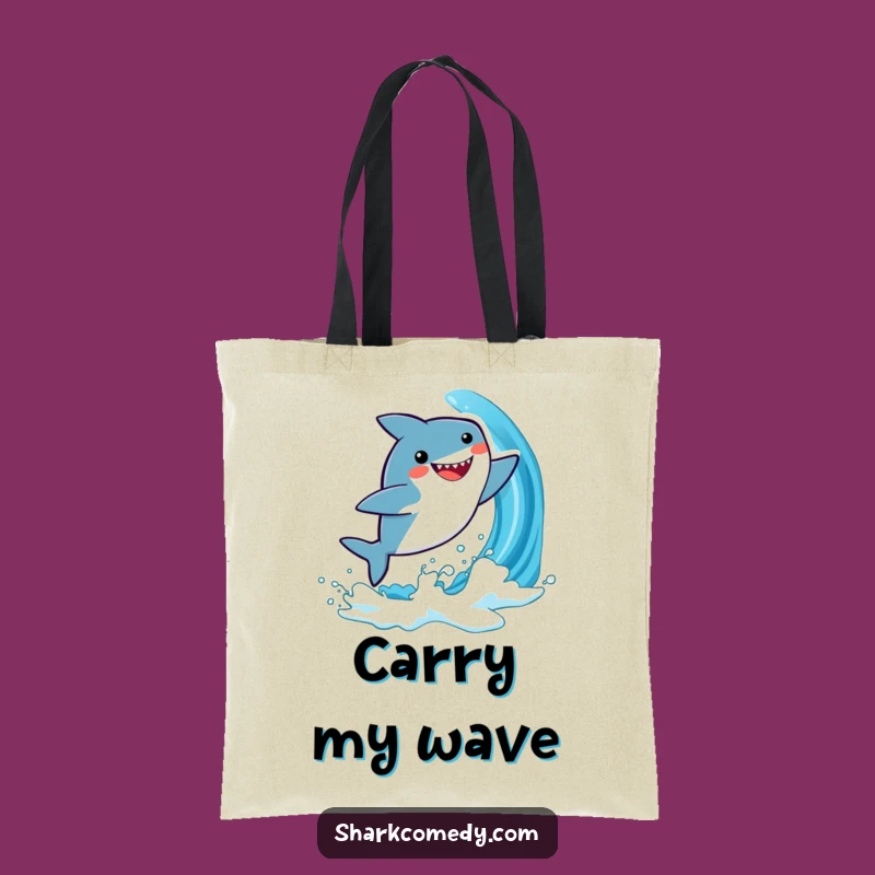 Funny Kawaii Shark Tote Bag: Joyful Wave Leaping Carry-all