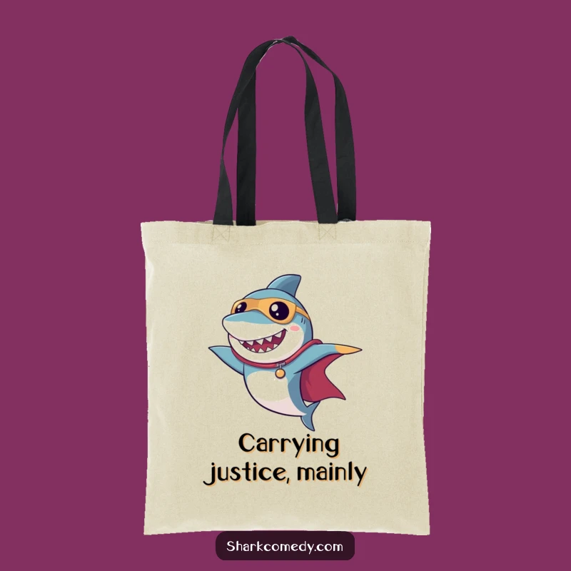 Funny Superhero Shark Tote Bag: Carry Your Heroism with Style