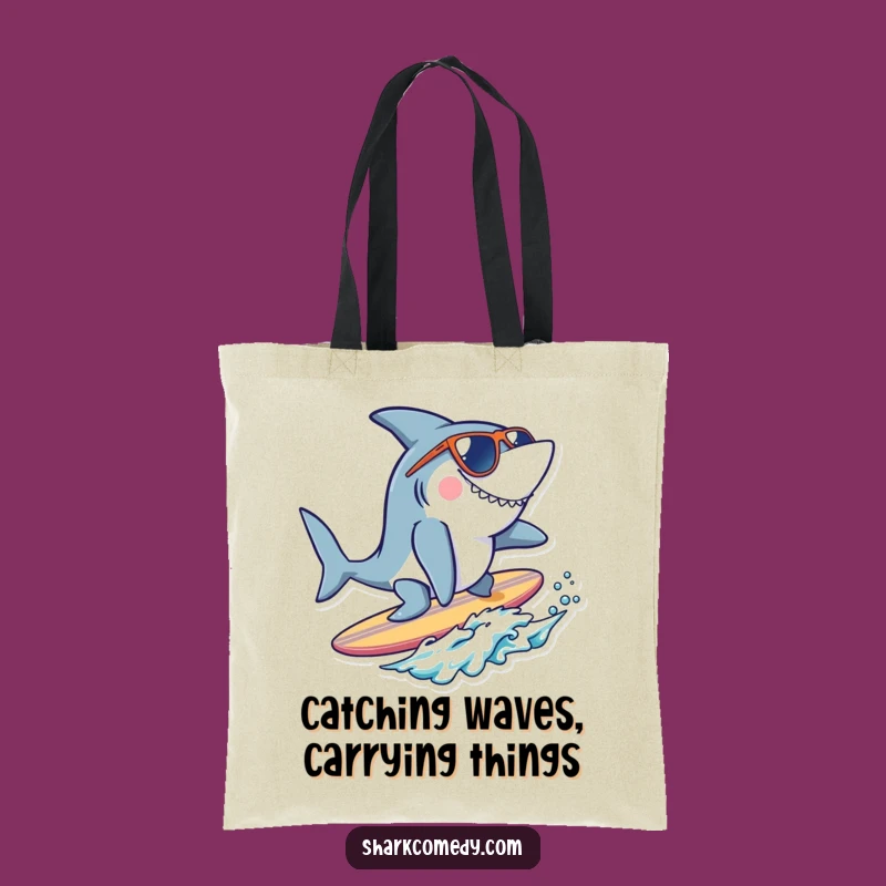 Funny Cool Shark Surfer Tote Bag - Carry Your Beach Essentials