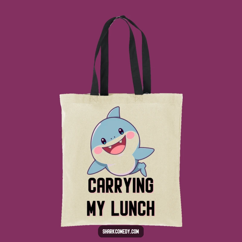 Funny Cheerful Shark Grin Tote Bag, Playful Ocean Accessory