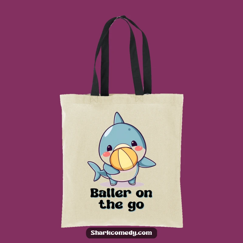 Funny Kawaii Shark Beach Ball Tote Bag, Stylish and Whimsical Funny Gift