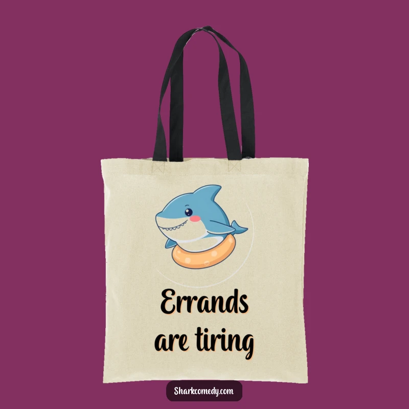 Funny Kawaii Shark Relaxed Float Tote Bag, Carry Your Calm, Perfect Funny Gift