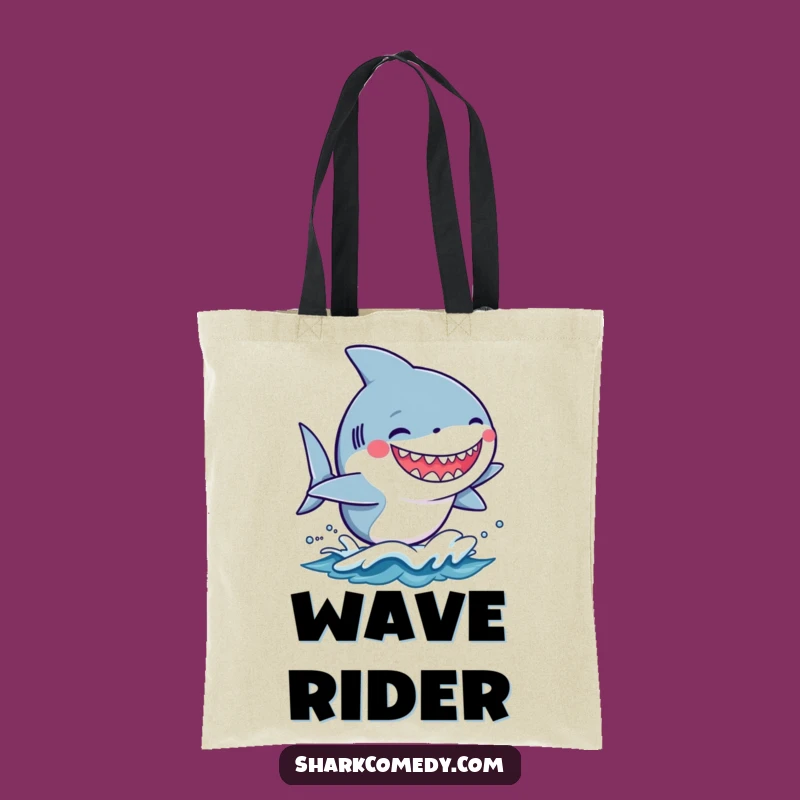 Funny Kawaii Shark Tote Bag - Silly Grin Surfer Beach Accessory Gift