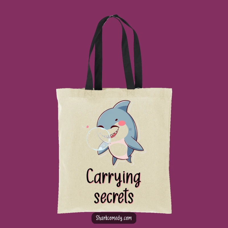 Funny Winking Shark Tote Bag: Carry Your Bubbles in Style