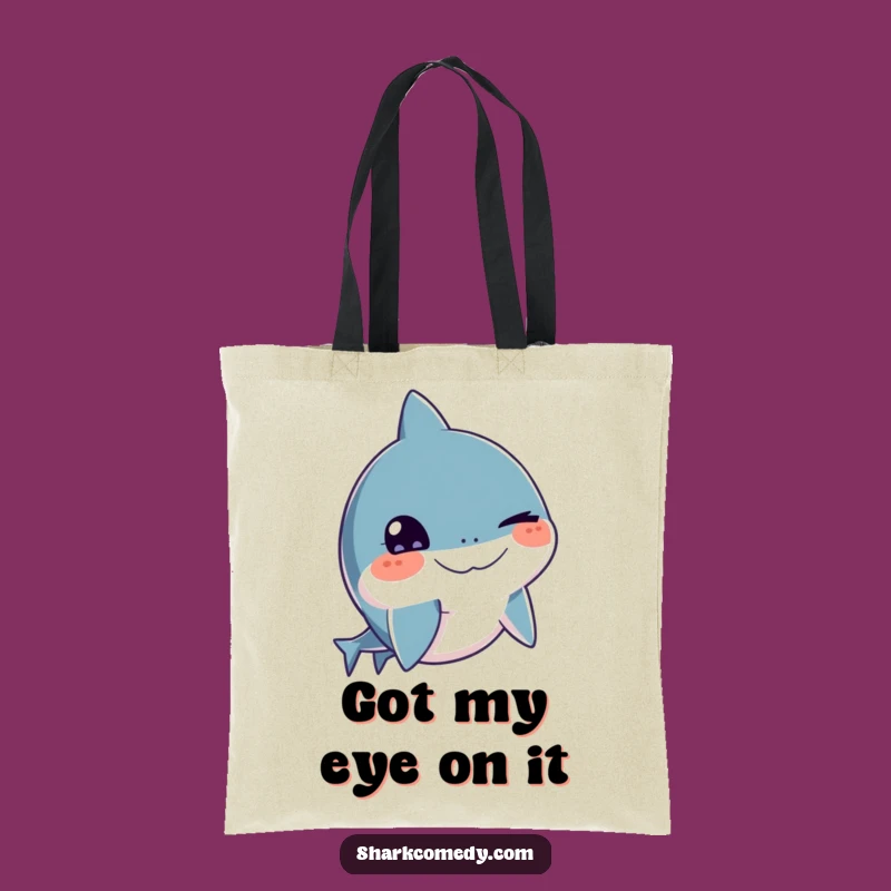 Funny Winking Shark Tote Bag - Stylish & Cheeky Ocean Companion Gift
