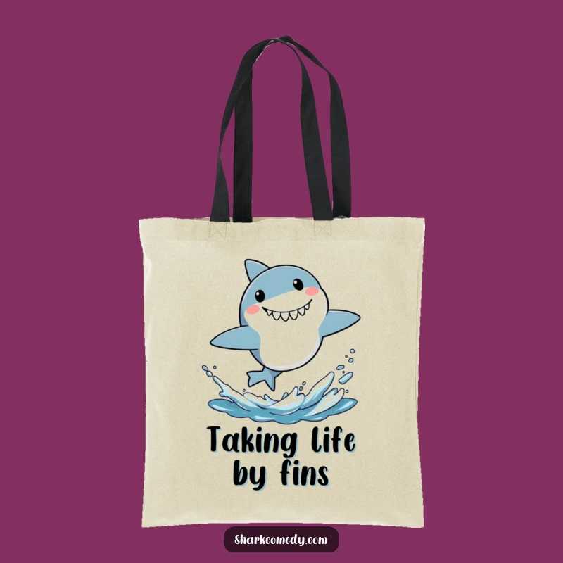 Funny Surprised Shark Leaping Tote Bag - Energetic & Stylish Gift!